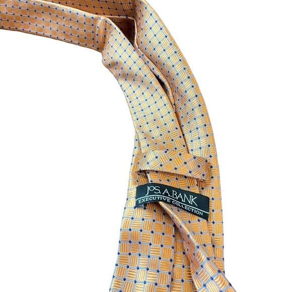 Jos A Bank Joseph Executive Collection Mens 100% Silk Orange Print Necktie Tie - Picture 11 of 16
